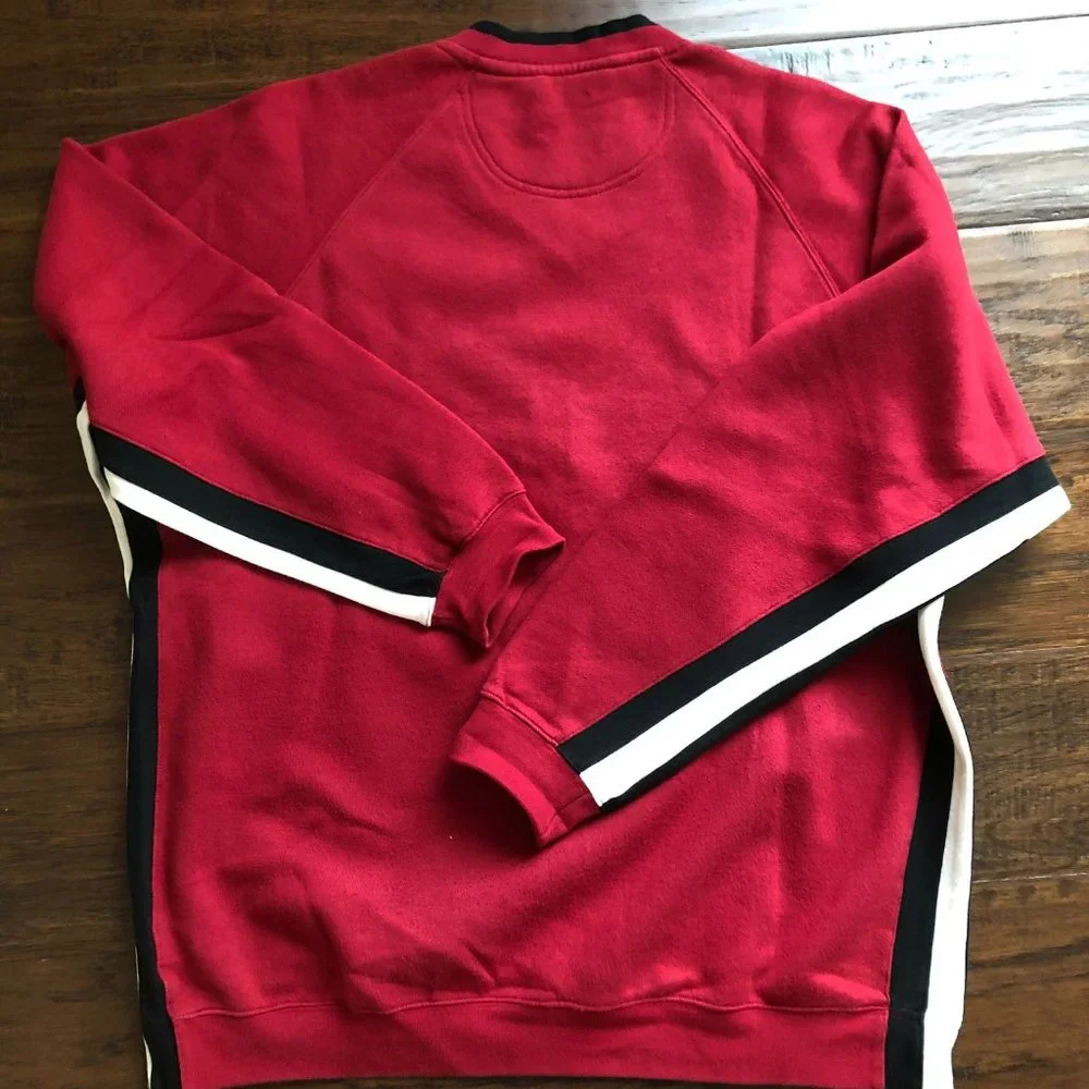 Eddie Bauer Ebtek red vneck sweatshirt mens L - Picture 4 of 5